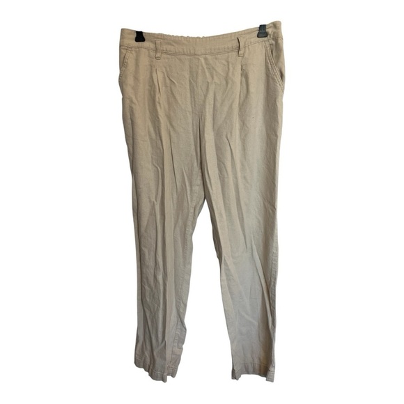 cleo Pants - Cleo Tan linen Pants with belt buckle size medium